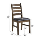 Damica - Side Chair (Set of 2) - Brown Synthetic Leather & Walnut