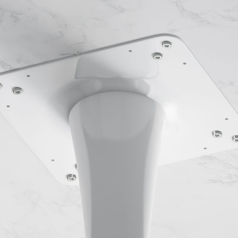 Hexagonal Coffee Table With Printed Marble Top And Base - White Marble