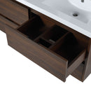 Modern Floating Bathroom Vanity With Dual Resin Sink, Soft Close Drawers