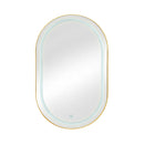 Oval Medicine Cabinet Mirror Bathroom Mirror With Storage Wall Mounted Medicine Mirror Cabinet With LED - Golden