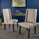 Modern Wingback Dining Chair (Set of 2) With Upholstered - Ivory