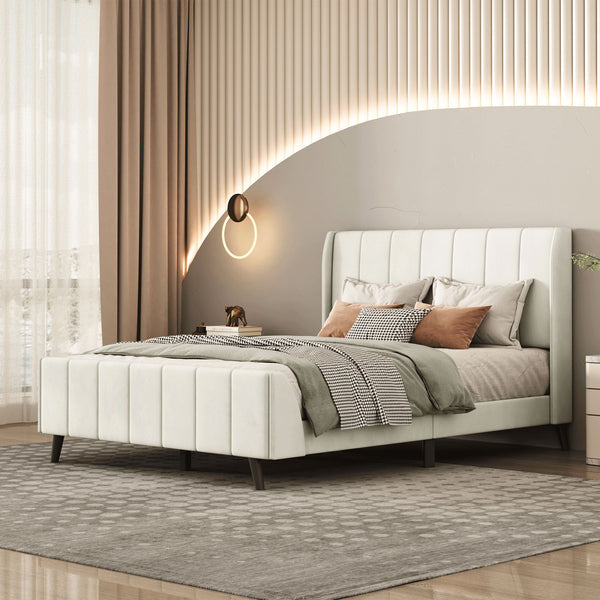 Upholstered Platform Bed, Velvet