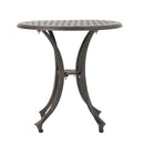 Lunaire - Outdoor Round Cast Aluminum Side Table With Lattice Top And Curved Legs - Bronze