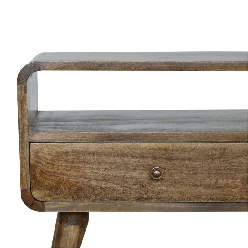 Solid Wood Curved Media Unit