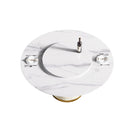 Modern Artificial Stone Round Carbon Steel Base Dining Table Stone Turntable