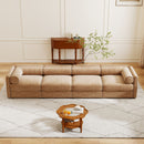 Stylish Chenille Sofa With Storage Seat And Cylindrical Backrest