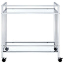 Cara - 2-tier Rectangular Glass Shelf Metal Bar Cart