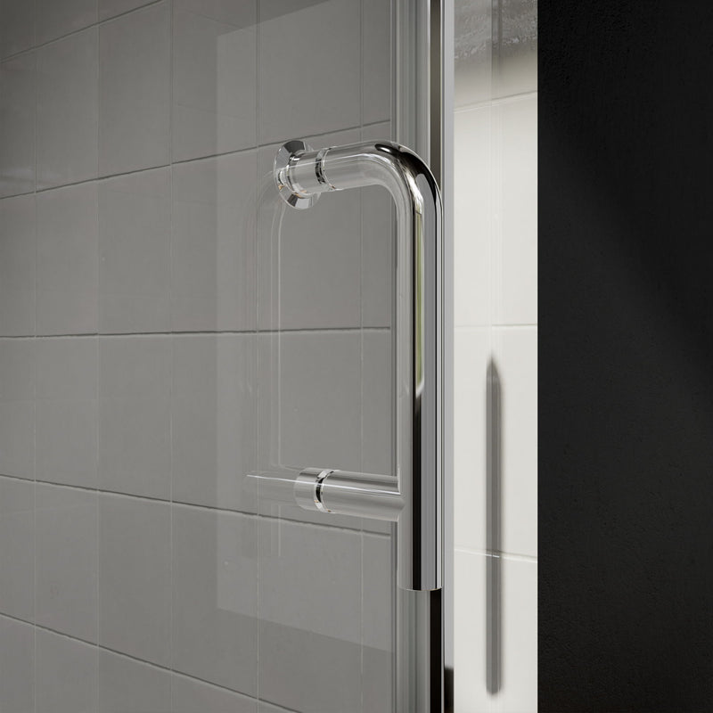 Bi-Fold Semi-Frameless Shower Doors In Matte With Clear Glass