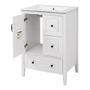Retro Bathroom Vanity With Sink, Soft Closing Cabinet & Drawers