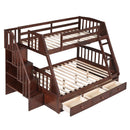 Bunk Bed With Drawers, Ladder And Storage Staircase