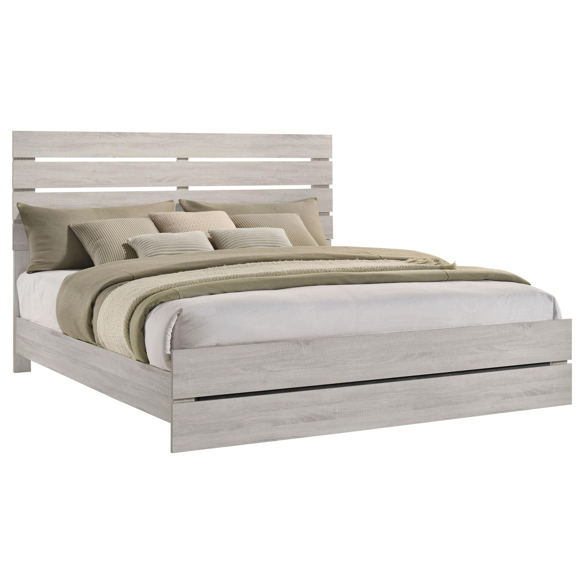 Brantford Wood Eastern King Panel Bed Coastal White