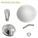 10" Round Rain Shower Head System With Waterfall Tub Spout, Wall Mounted, Stainless Steel