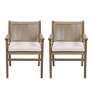 Outdoor Acacia Wood Patio Dining Armchair (Set of 2)