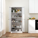 Metal Kitchen Pantry Cabinet With Adjustable Storage And 4 Heavy Duty Shelves - White