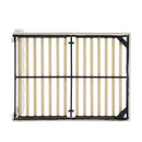 Full Size Upholstered Bed with Light Stripe, Floating Platform Bed, Linen Fabric,Beige