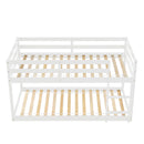 Twin over Twin Floor Bunk Bed, White(New SKU:W504P148538)