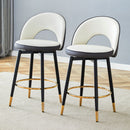 Upholstered Rotatable Bar Chair With Metal Legs For Dining Room