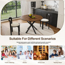 Round Dining Table With Extendable Blades, X Base