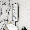 Rectangle Medicine Cabinet Mirror Bathroom Mirror With Storage Wall Mounted Medicine Mirror Cabinet With LED - Black
