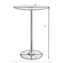 Thea - Round Glass Top LED Bistro Bar Table - Chrome