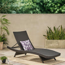 Mysticism Outdoor Chaise Lounge With Adjustable Backrest And Foldable Legs - Brown Multi