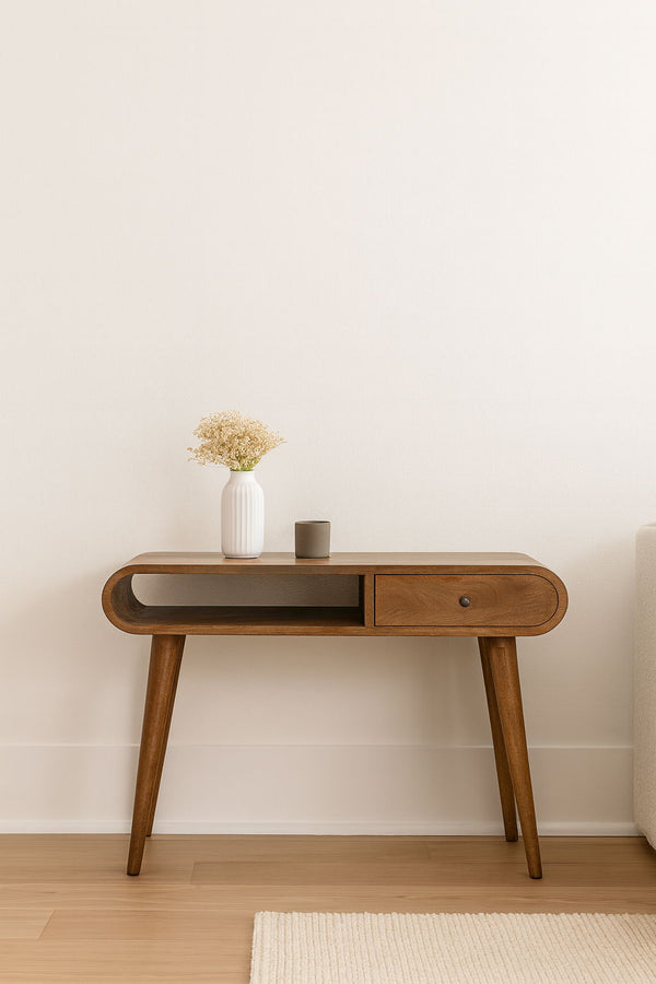 Writing Desk, Curved - Chestnut