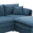 Chenille Modular Sectional Sofa, U Shaped Cloud Couch Set With Double Cushions, 6 Seat Sleeper Sofa Bed With Ottomans, Oversized Indoor Furniture For Living Room