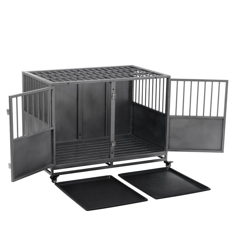 Heavy Duty Dog Crate - Silver Gray