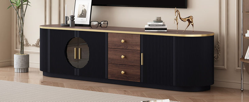 Modern Minimalist TV Stand For TVs Up To 80" With 3 Drawers And 1 Shelf