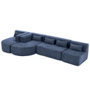 Upholstered Sofa Free Combined Sofa Couch With 2 Chaise Lounge And Five Back Pillows For Living Room