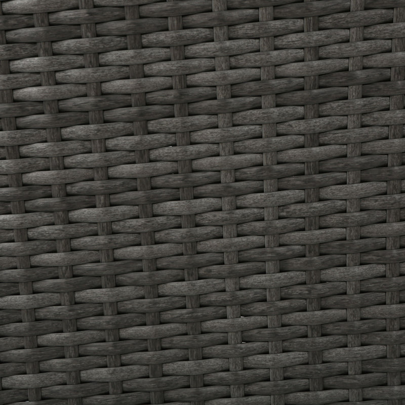 Outdoor Rattan Dining Chair With Straight Legs And Sloped Arms