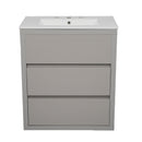 Freestanding Bathroom Vanity With Ceramic Sink, 2 Full Extension Drawers