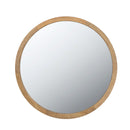 Circle Wall Mirror With Wooden Frame, Wall Mirror For Living Room