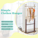 Hanger Double Layer Coat Rack With Solid Wood Partition - Gold / Walnut