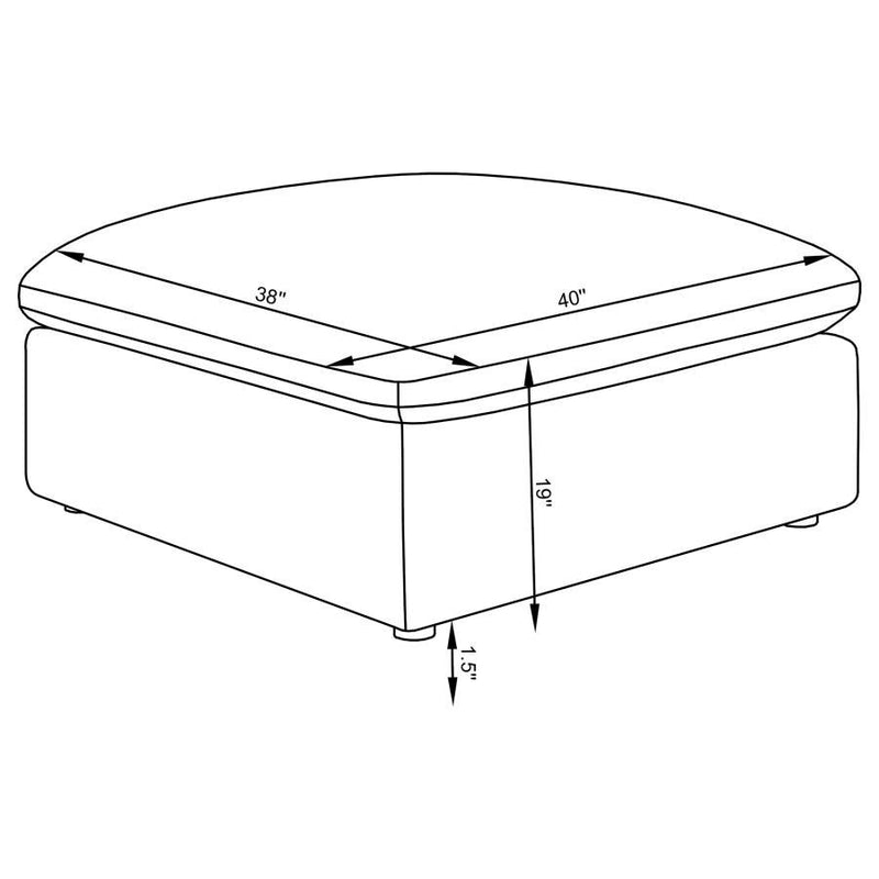 Hobson - Square Upholstered Ottoman - Ivory