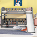 Low Bunk Bed With Slide, Fence And Ladder