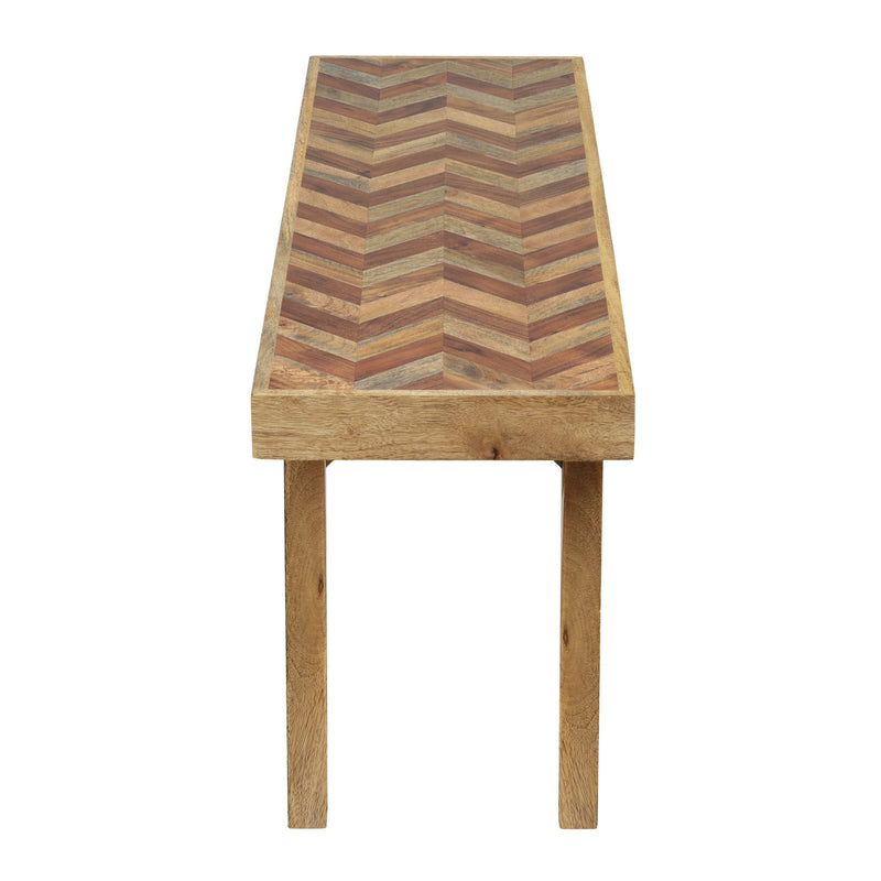 Artisan - Handcrafted Mango Wood Bench Rustic Boho Style - Natural
