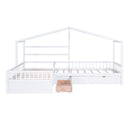 L Shape Platform Bed With 3 Storage Drawers