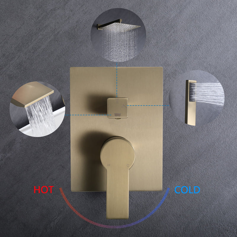 Modern 10" Wall Mounted Rainfall Shower Head System