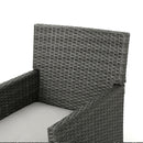 Outdoor Rattan Dining Chair With Straight Legs And Sloped Arms