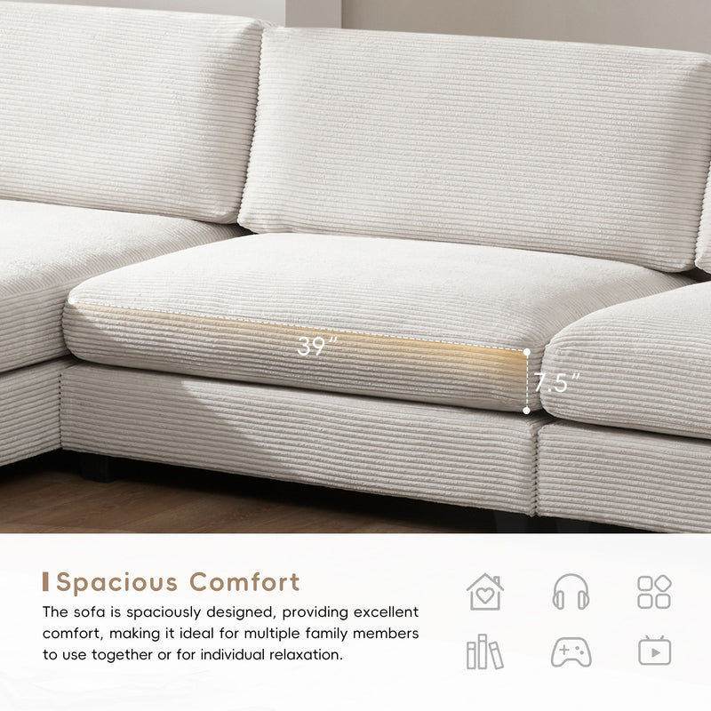Oversized Sectional L Shaped Cloud Couch With USB Charging Port Cup Holder Deep And Wide Seat Sofa With Chaise Comfy