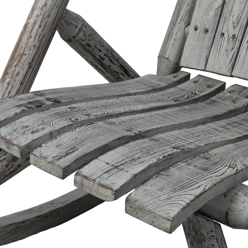 Durable Wooden Porch Rocker, Fir Log Rocking Chair