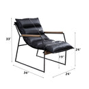 Luberzo - Accent Chair - Distress Espresso Top Grain Leather & Matt Iron Finish - Atlantic Fine Furniture Inc