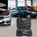 Tool Kit And Socket Wrench Set 216 Pieces Basic Portable Manual Repair Tool Set For Home Use Includes Case And Ratchet Wes And Wrenches - Black