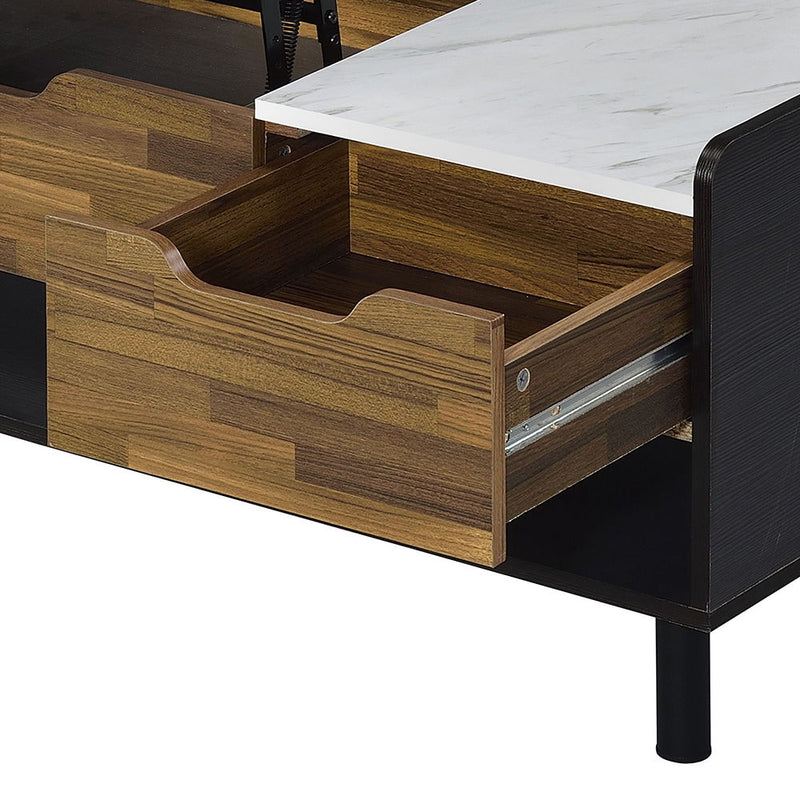 Axel - Coffee Table - Marble, Walnut & Black Finish - Atlantic Fine Furniture Inc