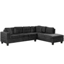Modern Sectional Sofa With Storage Ottoman, L - Shape Couch With 2 Pillows And Cup Holders