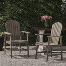 Outdoor Weather Resistant Acacia Wood Adirondack Dining Chairs (Set of 2)