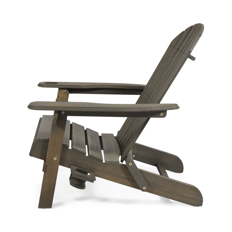 Zenithia - Outdoor Foldable Adirondack Chair With 2 Cup Holders
