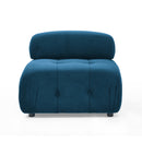 Modular Sectional Sofa, Button Tufted Designed and DIY Combination,L Shaped Couch with Reversible Ottoman, Navy Velvet