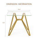 Modern Glass Dining Table With Metal Legs